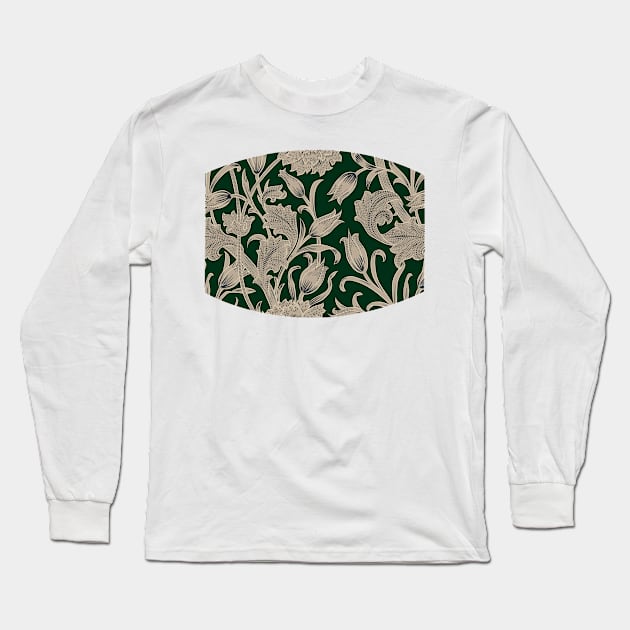 Masks Green Flora Long Sleeve T-Shirt by Tribun Dash